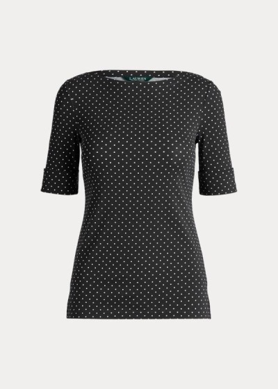 Ralph Lauren Polka-Dot Cotton-Blend Top Dame Danmark (JHLXQ0276)